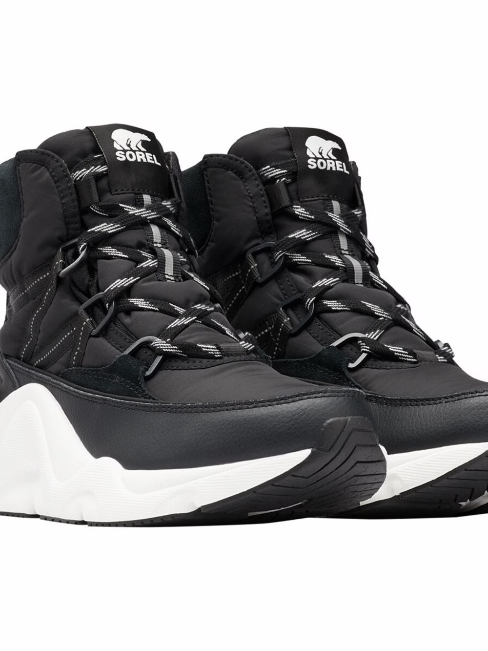 SOREL Kinetic RNEGD Sport Waterproof Boots Black White Women’s 8.5